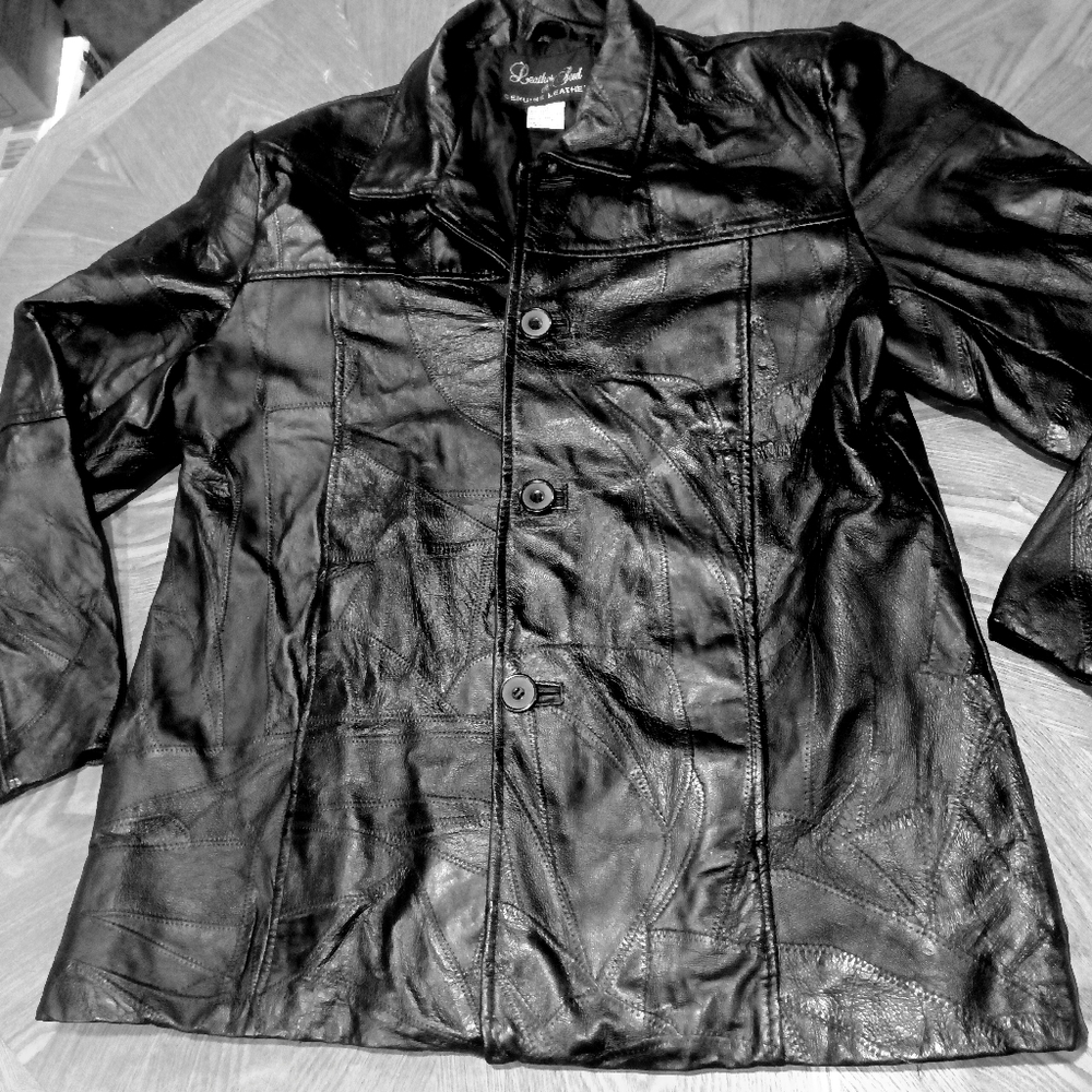 Black Leather & Soul Genuine Leather Patchwork Gorgeous Jacket Coat New XXL 2X